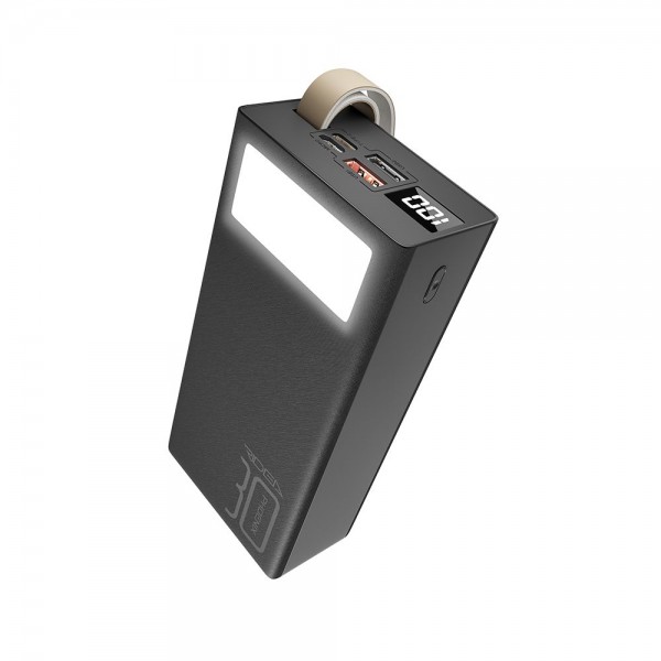 223762 Універсальна Мобільна Батарея Power Bank Ridea RP-D30L+ Phoenix30+ PD/QC 3.0 20W digital display + lamp 30000 mAh (Чорний)