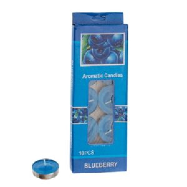 260334 Свічки-таблетки ароматизовані "Bluebeery" 10шт/уп 5г 3.5*1см