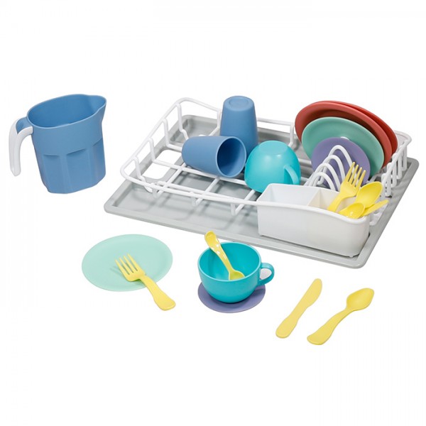 242785 Ігровий набір 111-90169-A010 набір посуду, сушка для посуду, 21 пред., кор., 34-24-10 см.