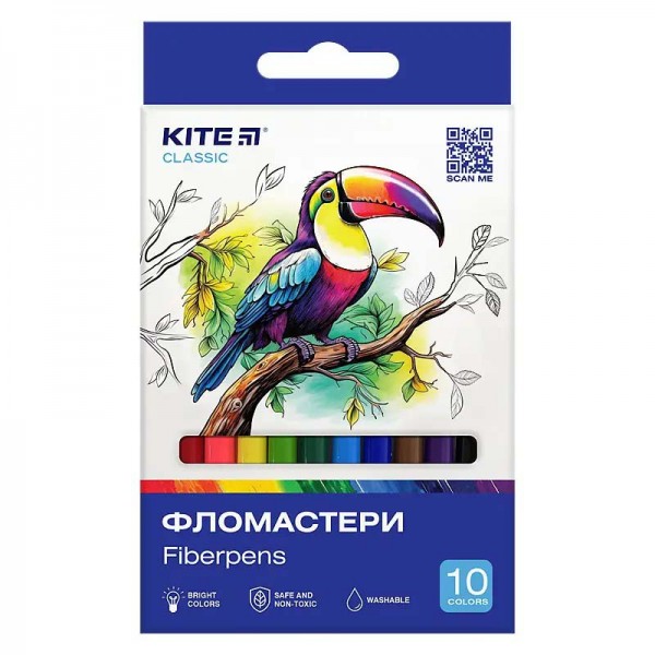 168542 Фломастери, набiр 10 шт. Kite Classic