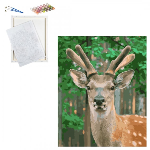 241226 Набір для розпису по номерах Чарвний олень Strateg розміром 40х50 см (GS169)