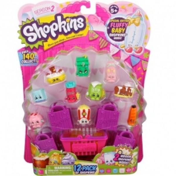 198867 Набір фігурок SHOPKINS S2 - 12 ДРУЗІВ ШОПКІНС (12 шопкінсів, 4 сумочки, корзинка)