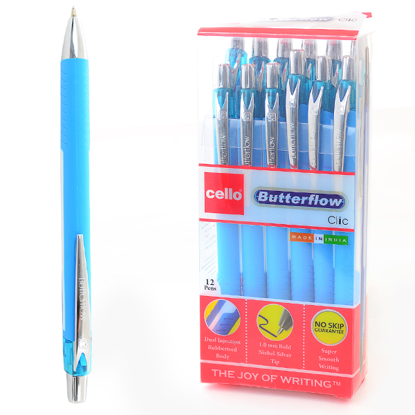 45985 Ручка куль/масл "Butterflow Clic" синя 0,7 мм "CELLO"