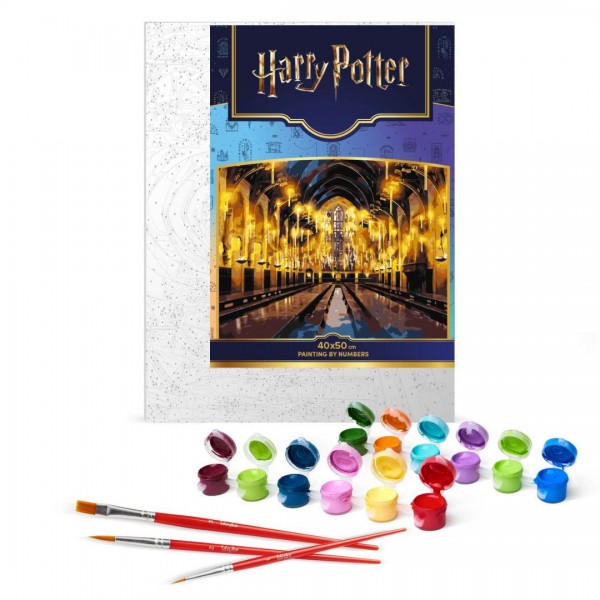 250612 Картина за номерами WB "Harry Potter: Велика зала з фарбами металік" 40х50см