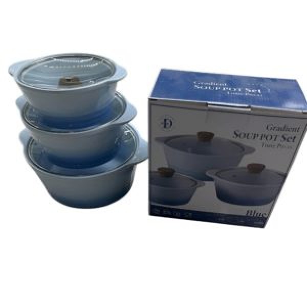 262425 Каструлі кераміка з кришками "Gradient" 6пр/наб 0.8/1.5/2.5л