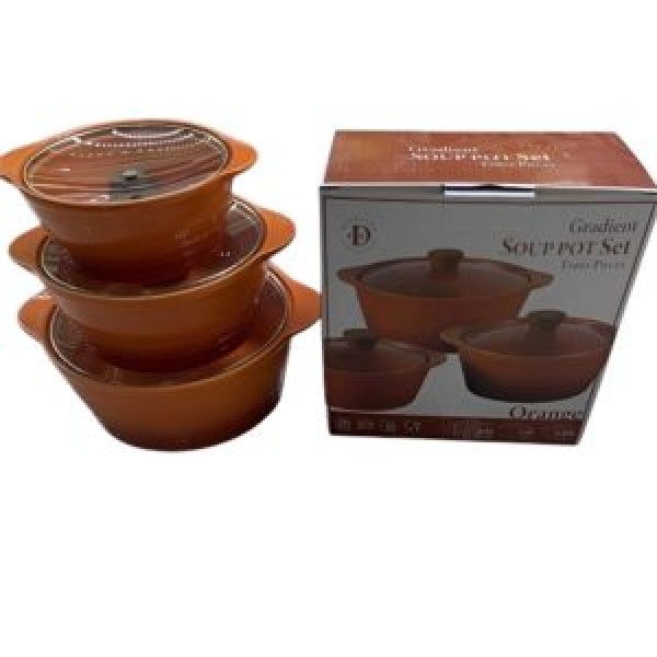 262427 Каструлі кераміка з кришками "Gradient" 6пр/наб 0.8/1.5/2.5л