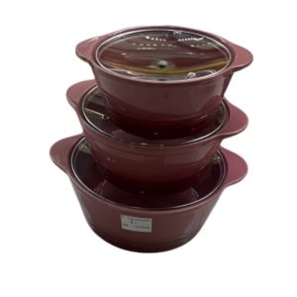262428 Каструлі кераміка з кришками "Gradient" 6пр/наб 0.8/1.5/2.5л