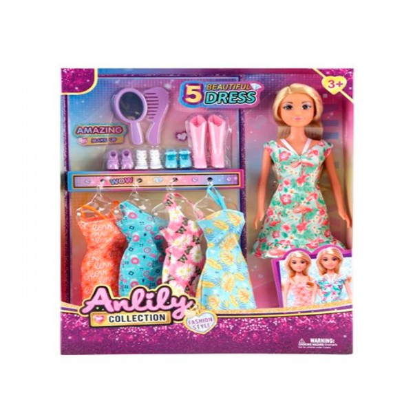 246578 Лялька з вбранням 616822 30см, плаття, взуття, дзеркало, гребінець, кор., 26-32-5,5см