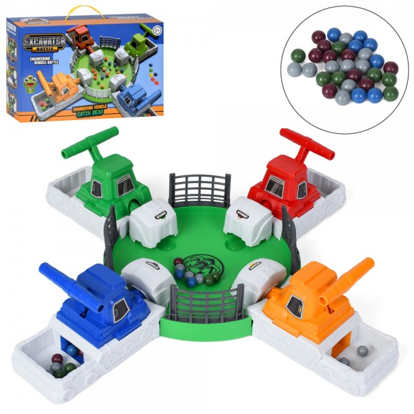 246602 Настільна гра 595-7 Битва екскаваторів/Батл екскаваторів, ігрове поле (4 екскаватори), кульки, кор.