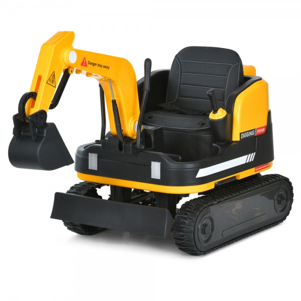 223895 Трактор M 6135BLR-6 екскаватор, 2,4G радіок,1акум12V12AH,2мотора45W,BT,MP3,USB,TF,муз.,світло,жовтий