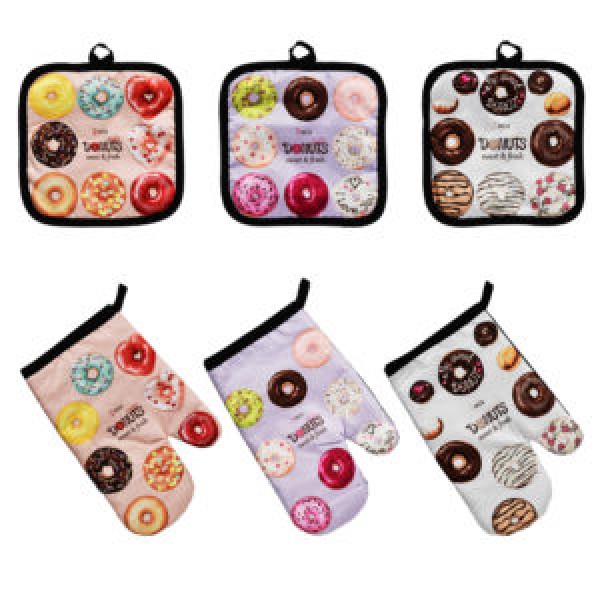 219061 Рукавиця-прихватка "Donuts" 2пр/наб 16*25/17*17см., R32344