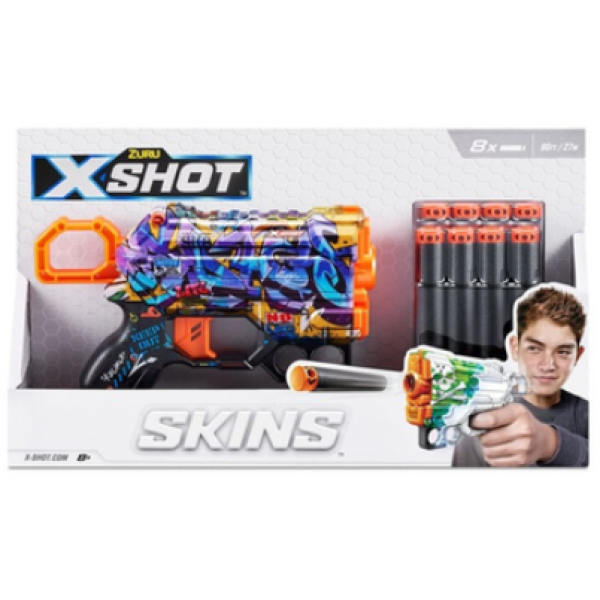 148138 Швидкострільний бластер X-SHOT Skins Menace Spray Tag (8 патронів), 36515D