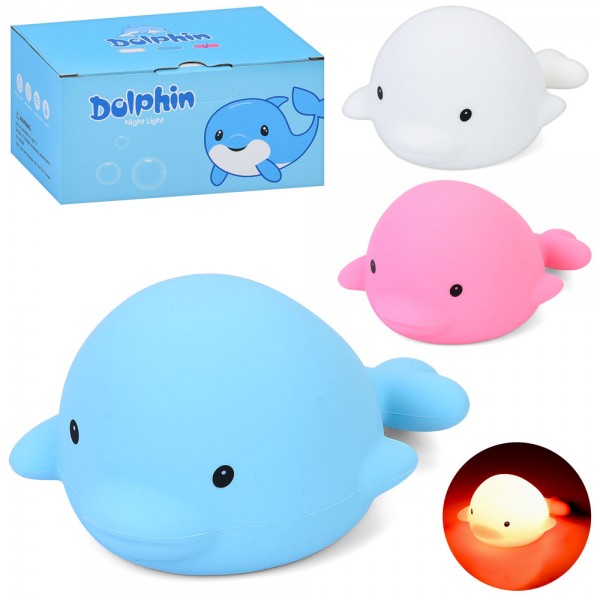 244264 Нічник DYB020 дельфин, сенсорний, світло-3режими, Type-C вхід, бат., кор., 14,5-7,5-10 см.