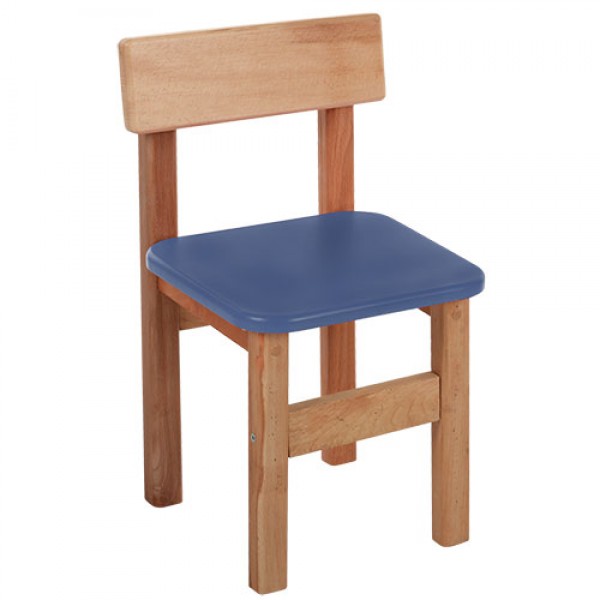 49929 Стільчик F016 дерев'яний, висота до сидіння 30 см., синій, 52-31-33 см.