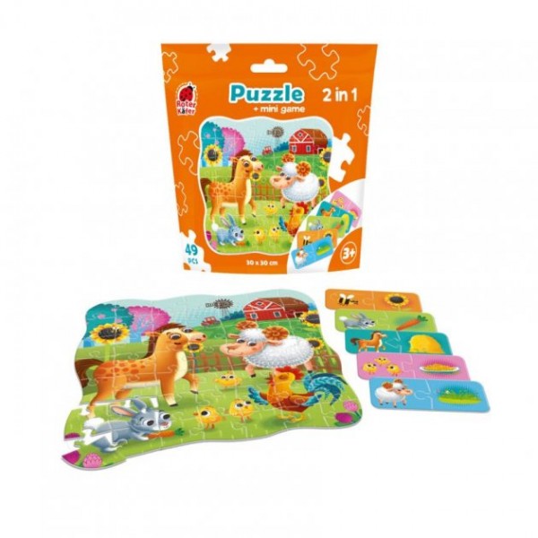 130278 Puzzle in stand-up pouch "2 in 1. Farm" RK1140-05