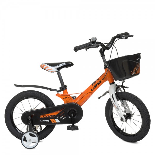 118126 Велосипед дитячий 14д.WLN1450D-4N Hunter, SKD 85, магніев.рама, дзвінок, кошик окремо, помаранчевий.