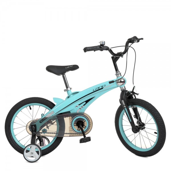 118127 Велосипед дитячий 16д. WLN1639D-T-1F Projective, SKD 95, магнієва рама, дод. колеса, блакитний.