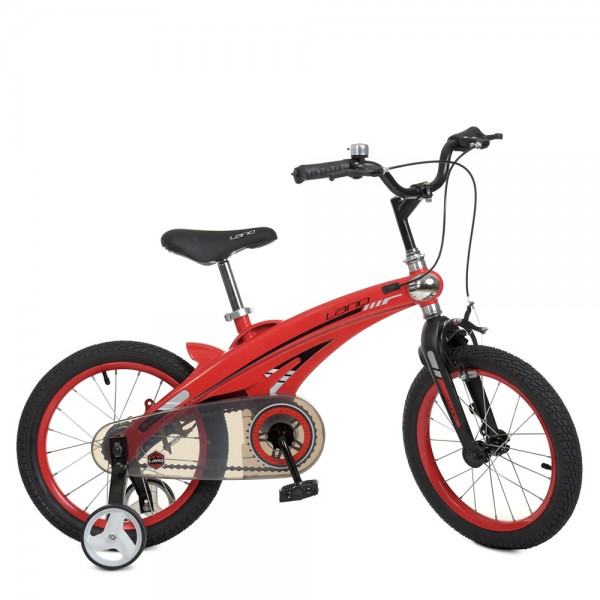 118129 Велосипед дитячий 16д. WLN1639D-T-3F Projective,SKD 95, магнієва рама, дод.кол., червоний.