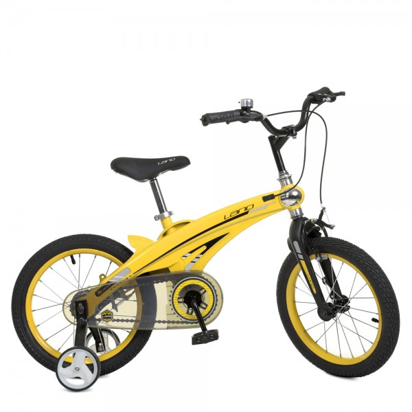 118130 Велосипед дитячий 16д. WLN1639D-T-4F Projective,SKD 95, магнієва рама, дод.кол., жовтий.