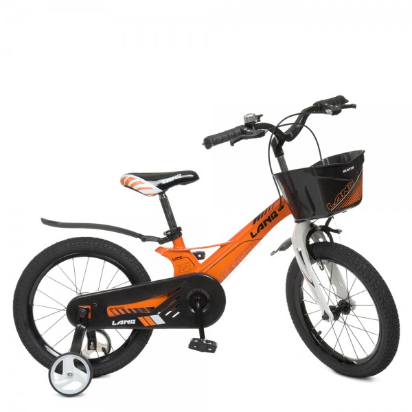118134 Велосипед дитячий 16д.WLN1650D-4 Hunter, SKD 85, магніев.рама, дзвінок, кошик окремо, помаранчевий.