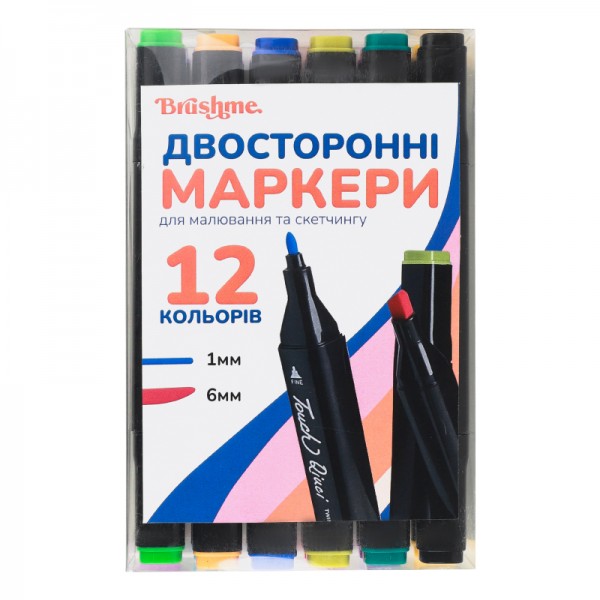 173160 Набір перманентних двосторонніх маркерів на спиртовій основі (12 шт)