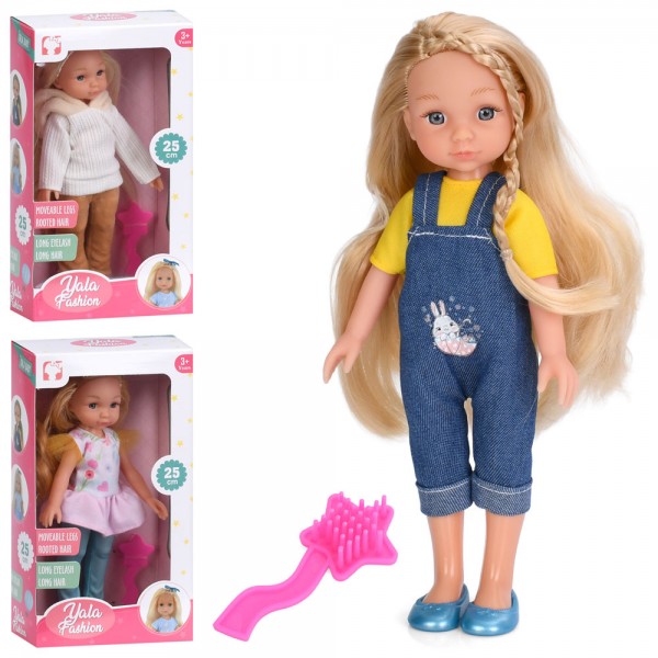 244923 Лялька BR205A-B-C 24см, гребінець, 3 види, в кор-ці, 14-26-7см