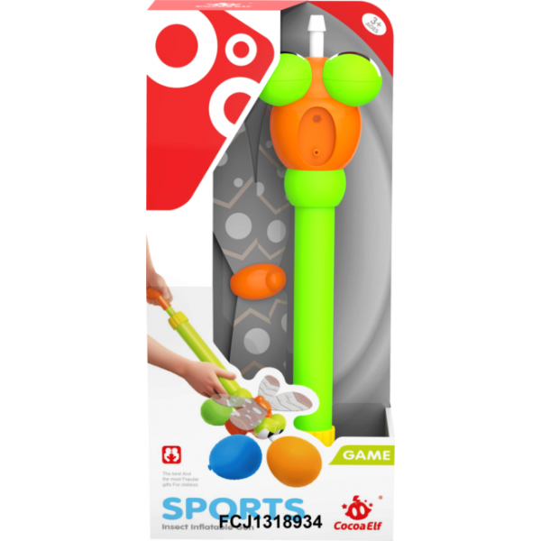 222054 Водяна гра K702-2A насос-бабка, водяні кульки (пінопласт. кульки у середині), кор., 13,5-28,5-8,5 см