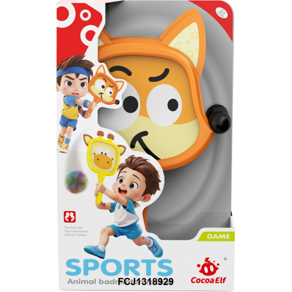 222257 Спортивна гра K703-2AB дитяча ракетка, 2 шт, м'яч 2 шт., 2 види, кор., 24,5-39,5-9 см.