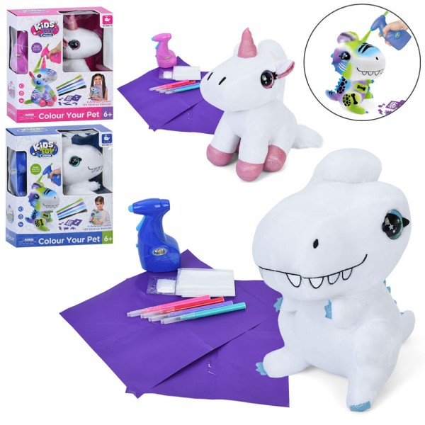 229526 Набір для творчості 666-11-12 м'яка іграшка-розмальовка,розпилювач фарби,фломастери 4шт,трафарети,2в