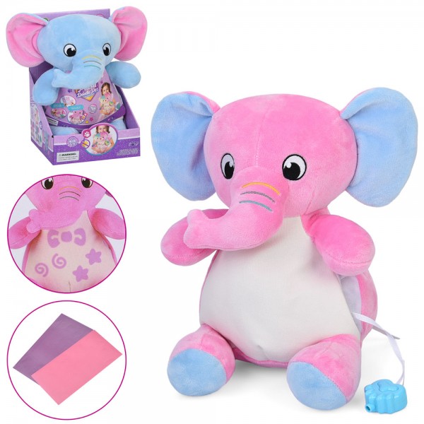 229493 Тварина DR5202 слон, плюш,набір для творчості(ліхтарик,трафарети),2 кольори,бат.(таб.),кор.,18-27-15