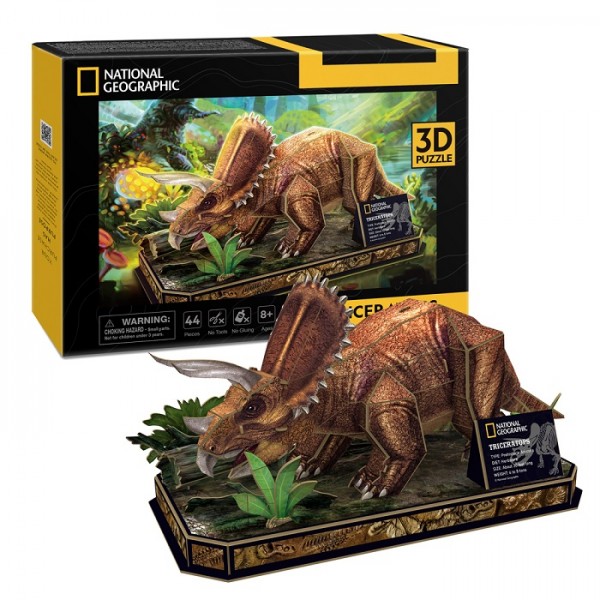 150040 CubicFun Тривимірна головоломка-конструктор National Geographic Dino "Трицератопс", DS1052h