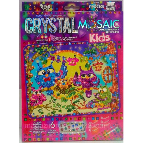 71466 Набір креативної творчості "CRYSTAL MOSAIC KIDS" №10 сови сім"я