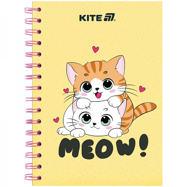 224499 Блокнот на спіралі картонна обкл., А5, 80 арк, кл, Cute 1