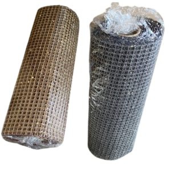 262446 Стрічка-сітка новорічна з блискітками "Metallic" 24см*4.5м