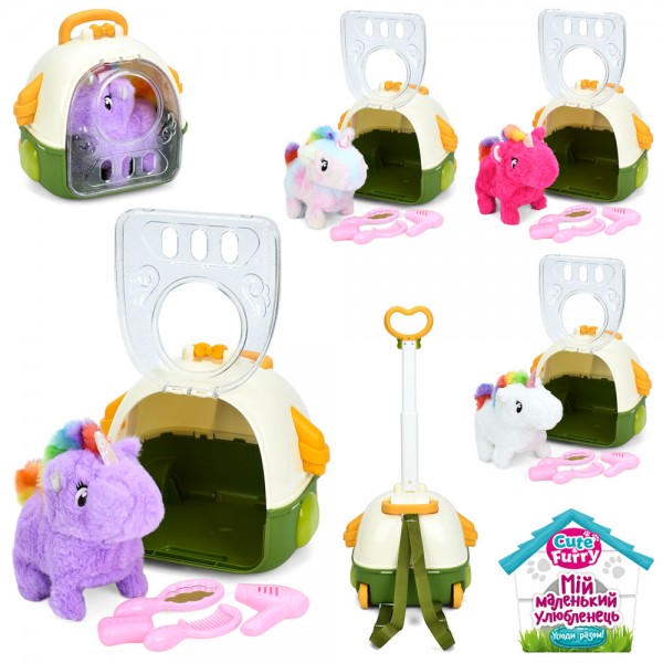 228131 Конячка 777-114D ходить,рух.хвіст,плюш,набір грумера,4види,рюкзак(2 колеса,ручка),муз.,кул.,21-20-17