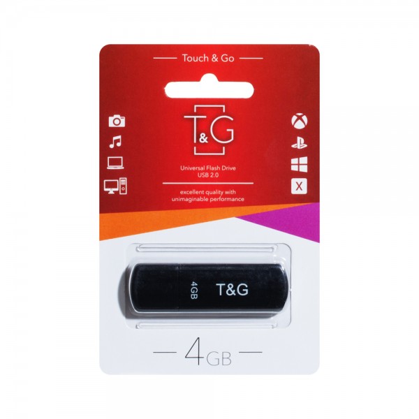 105922 USB Flash Drive T&G 4gb Classic 011 (Чорний)