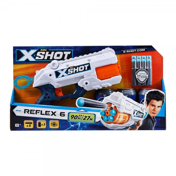 210174 X-Shot Швидкострільний бластер EXCEL Reflex (3 банки, 8 патронів), арт. 36197Z