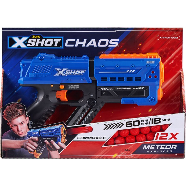 210178 X-Shot Швидкострільний бластер EXCEL CHAOS Meteor (12 кульок), арт. 36282Z