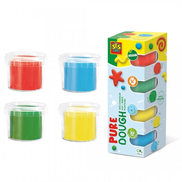 249054 Незасихаюча маса для ліплення серії "Feel good dough" - КОЛОРИТ (4 кольори, у пластикових баночках)