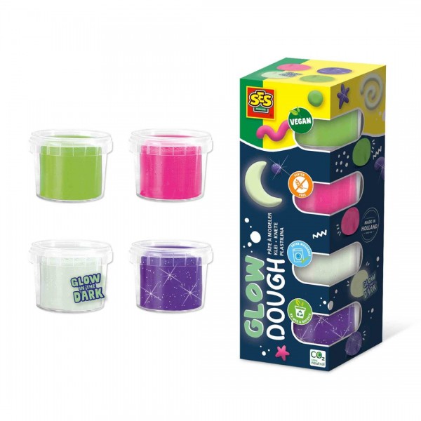 249056 Незасихаюча маса для ліплення серії "Feel good dough" – СЯЙВО (4 кольори, у пластикових баночках)