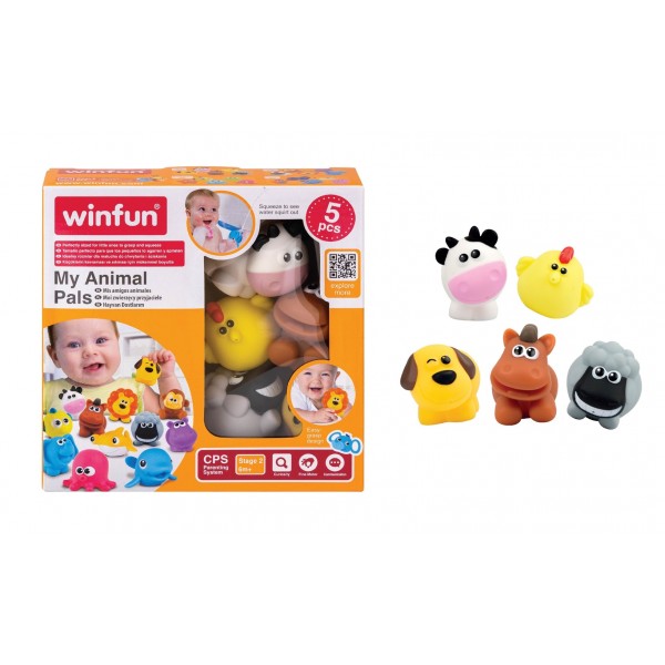 35916 Тварини 1302-NI WinFun для  купання, бризкалка, 5 шт., домашні, колба