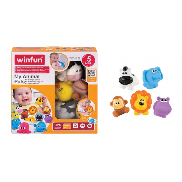 35930 Тварини 1303-NI WinFun  для купання, бризкалка, 5 шт., дикі, колба