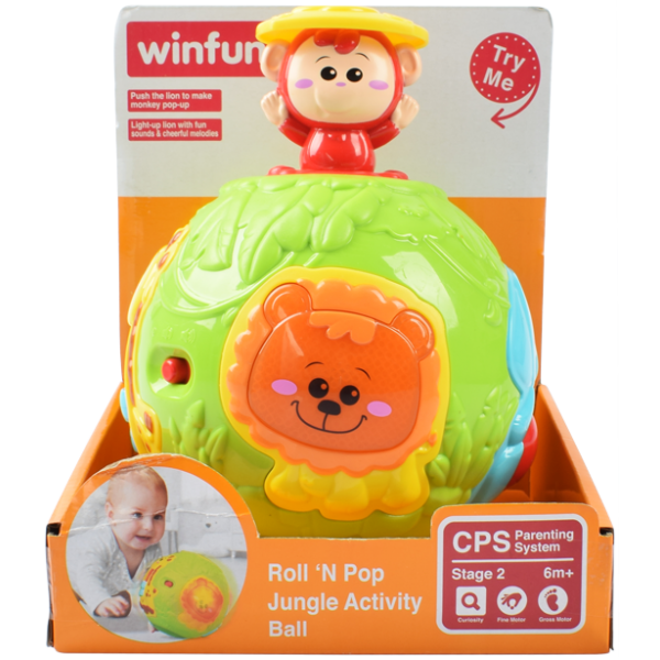 35922 Гра 0778-NL WinFun  куля, рухомі дет., трещітка, 2 реж.гучн., муз., світло, бат., кор.