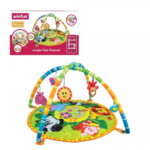 35936 Килимок для немовляти 0827-NI WinFun  круглий ., дуга ., підвіски-плюш(шарудить), кор.