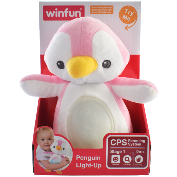 35919 Нічник 0160G-NL WinFun пінгвін (плюш), звуки природи, муз., світло, бат., кор.