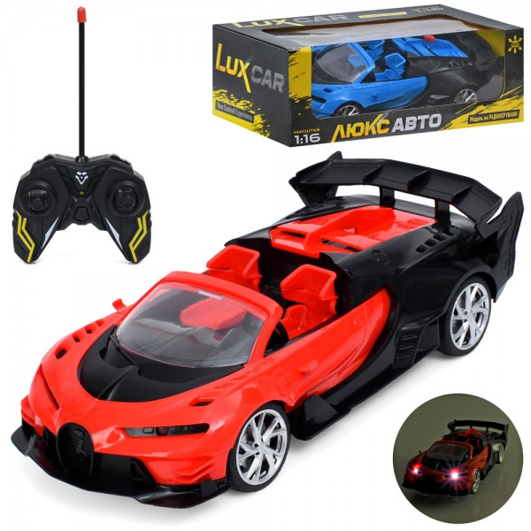 252369 Машина M 6419  р/к, 1:16, 27см, світло, гумові колеса, 2 кольори, на бат-ці, в коробці, 30-10-16,5см