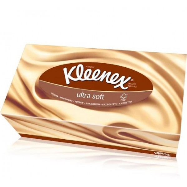 177765 Хустинки Kleenex Ultra Soft, бокс, 56 шт