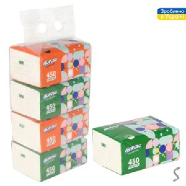 241320 Серветки паперові Horoso 3-х шарові 450шт/уп 15*20см HR-03