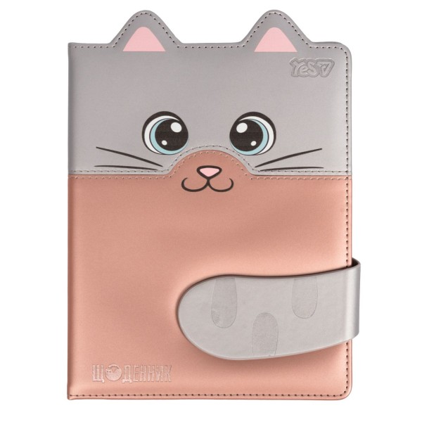259772 Щоденник шкільний Yes Cat Tail PU, твердий, A5, 40 аркушів