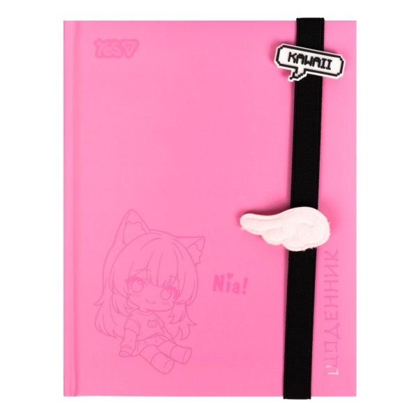 259773 Щоденник шкільний Yes Neko твердий, A5, 40 аркушів